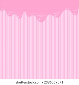 Strawberry sauce with pink striped background, design for bakery background, banner, and label.