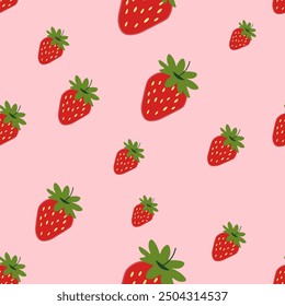 strawberry Seamless abstract background art vector 