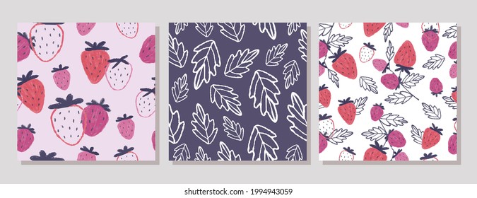 Strawberry seamless abstract pattern illustration design