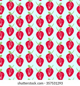 Strawberry seamless back pattern green