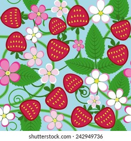 Strawberry seamless background