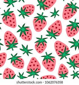 Strawberry seamless background. Vector illustration.