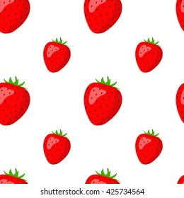 Strawberry seamless background. Vector illustration.