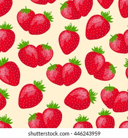 Strawberry seamless background, vector illustration