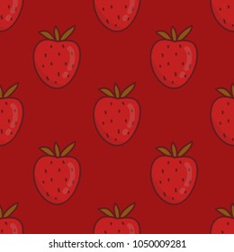 strawberry seamless doodle pattern