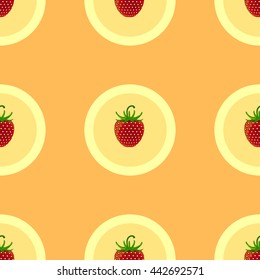 Strawberry seamless. Fruit pattern