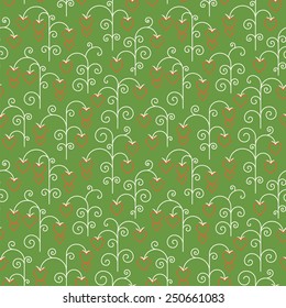 Strawberry seamless pattern, abstract stylized fruit ornament.