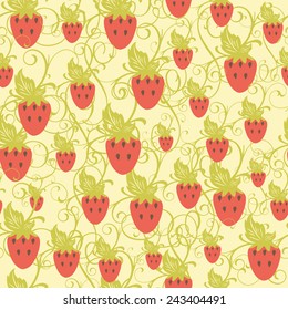 Strawberry seamless pattern / background (also saved in swatches panel)