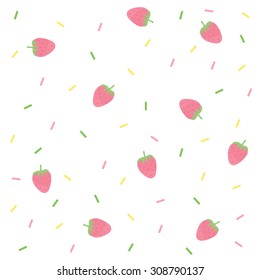 Strawberry seamless pattern background. vector design illustration.