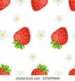 Strawberry seamless pattern. Berries texture