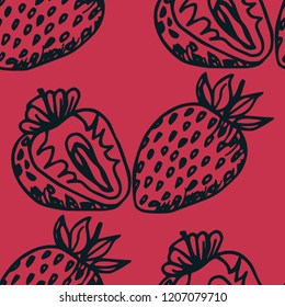 Strawberry seamless pattern berry