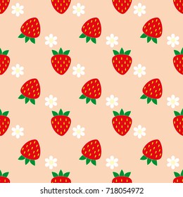strawberry Seamless pattern. cartoon strawberry  background. Good for wallpaper, design for fabric and decor.
