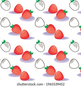Strawberry seamless pattern design include swatches