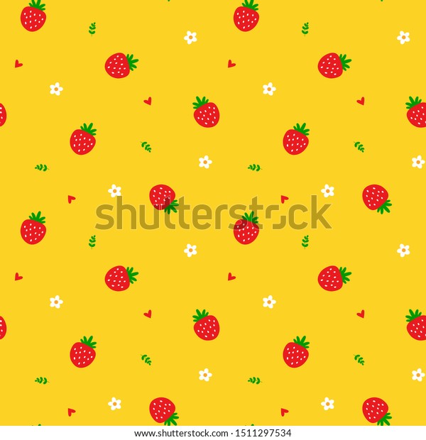 Strawberry Seamless Pattern Design Textile Wallpaper Stock Vector Royalty Free 1511297534 