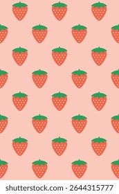 Strawberry seamless pattern design. Vector illustration.