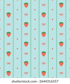 Strawberry seamless pattern design. Vector illustration.