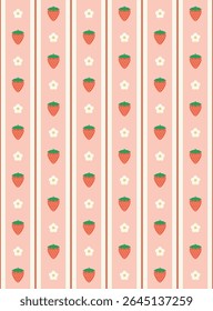 Strawberry seamless pattern design. Vector illustration.