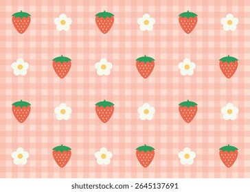 Strawberry seamless pattern design. Vector illustration.
