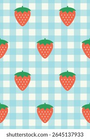 Strawberry seamless pattern design. Vector illustration.