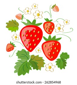 Strawberry seamless pattern, doodling design. Hand drawn elements. Endless background. Berries vector illustration. 