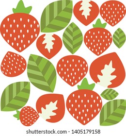 Strawberry Seamless Pattern in flat style. Vector illustration