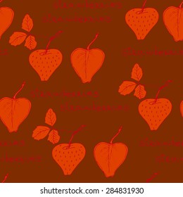 Strawberry seamless pattern. Fruit seamless background.