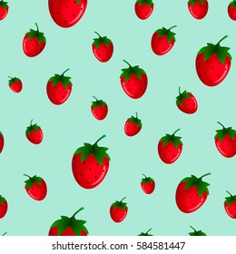 Strawberry seamless pattern. Good for wallpaper, wrapping papers and texture. Vector illustration.