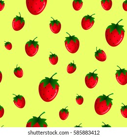 Strawberry seamless pattern. Good for wallpaper, wrapping papers and texture. Vector illustration.