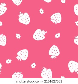 strawberry seamless pattern. hand drawn vector illustration. 