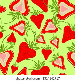 Strawberry seamless pattern illustration background for fabric.