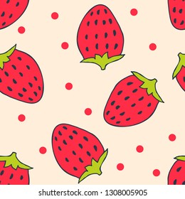 strawberry seamless pattern illustration vector