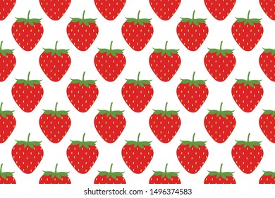 Strawberry seamless pattern isolated on white background. Abstract strawberry background. Easy to edit, ready to print, suitable for background, wallpaper, printing, clothes, wrapping etc.