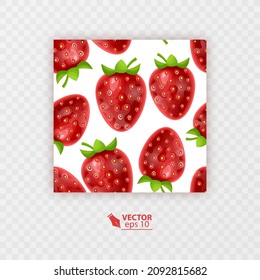 Strawberry seamless pattern isolated on white background, Vector illustration