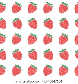 Strawberry seamless pattern on a white background. For printing on fabric, print.