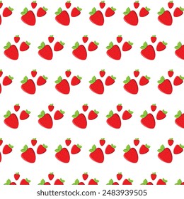 Strawberry seamless pattern on white background