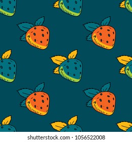 Strawberry seamless pattern. Original design for print or digital media.