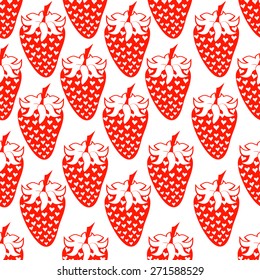 Strawberry seamless pattern red love heart2