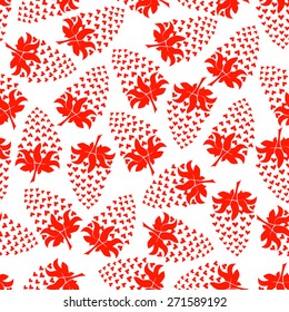 Strawberry seamless pattern red love heart3