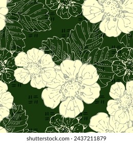 Strawberry seamless pattern. Repeating background with summer fruit. Use for fabric, gift wrap, packaging.