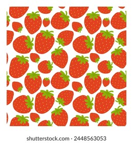 Strawberry seamless pattern. Pattern of ripe strawberries. Wrapping paper, textile, vector illustration