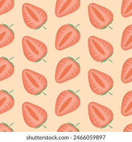 Strawberry Seamless Pattern, Strawberry slice