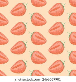 Strawberry Seamless Pattern, Strawberry slice