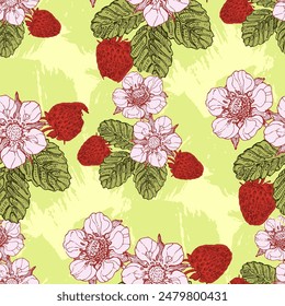 Patrón sin costuras de fresa. Textura para tela, envoltura, Fondo de pantalla. Estampado decorativo.