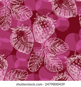 Strawberry seamless pattern. Texture for fabric, wrapping, wallpaper. Decorative print.