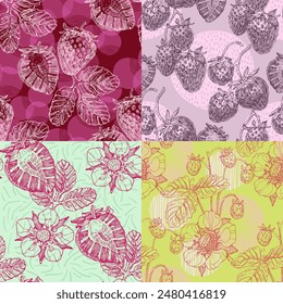 Strawberry seamless pattern. Texture for fabric, wrapping, wallpaper. Decorative print.