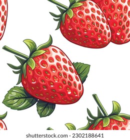 strawberry seamless pattern, transparent background