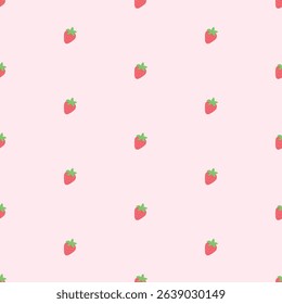 Strawberry seamless pattern. Trendy summer background. Vector illustration cartoon flat style