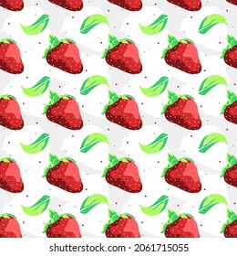 Strawberry seamless pattern vector design