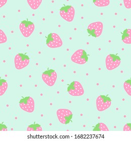 Strawberry seamless pattern in vector eps 10. Tile-able background. Repeatable texture. Great for wrapping paper, fabric, packaging design. Design graphic elements. Digital paper berries illustration.