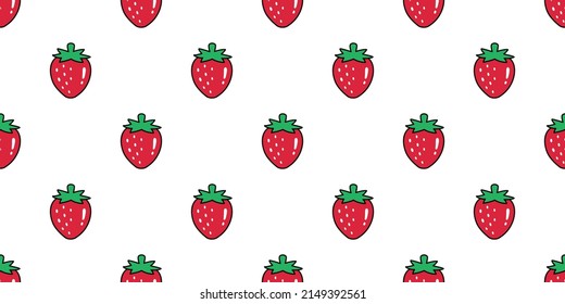 strawberry seamless pattern vector fruit cartoon scarf isolated repeat background tile wallpaper gift wrapping paper textile illustration doodle design